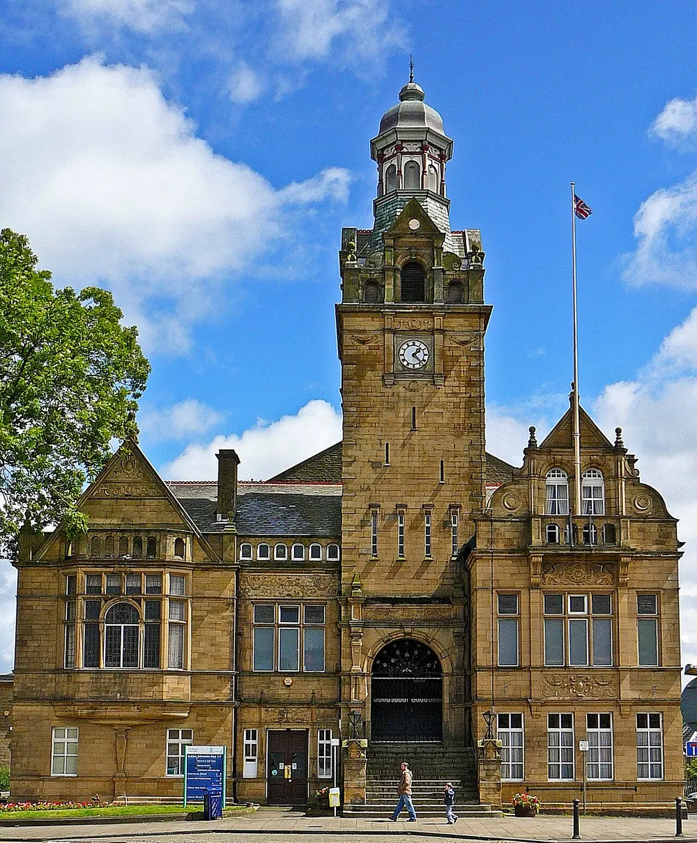 Cleckheaton Town Hall, the local landmark of BD19