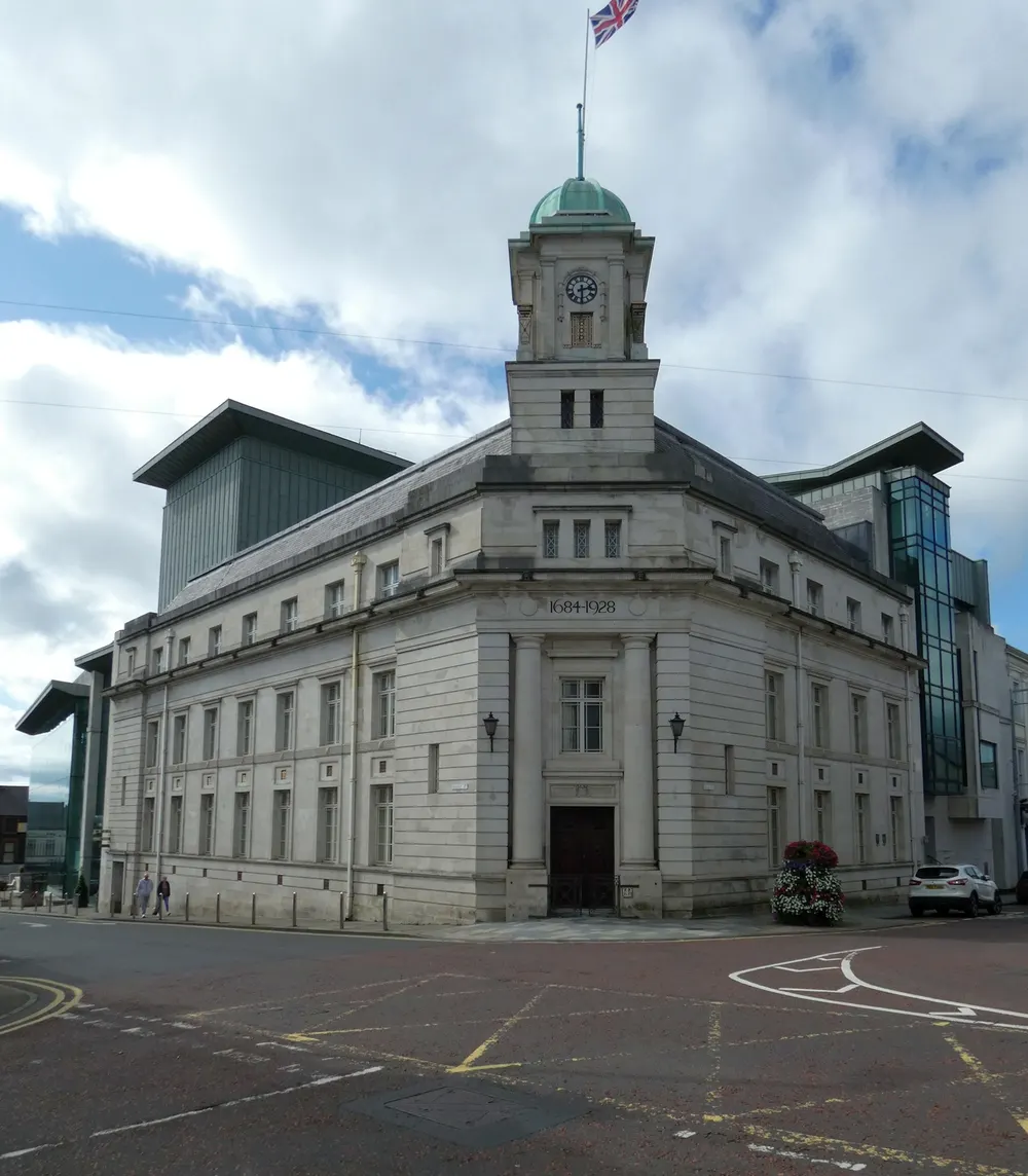 Ballymena Town Hall, the local landmark of BT43
