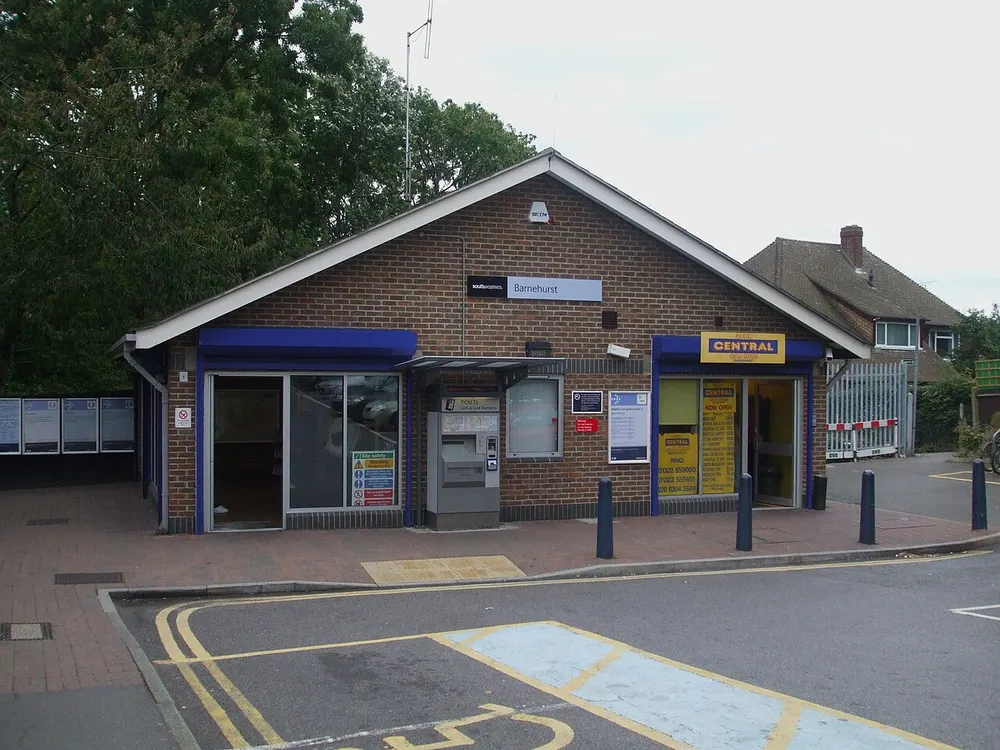 Barnehurst railway station, the local landmark of DA7