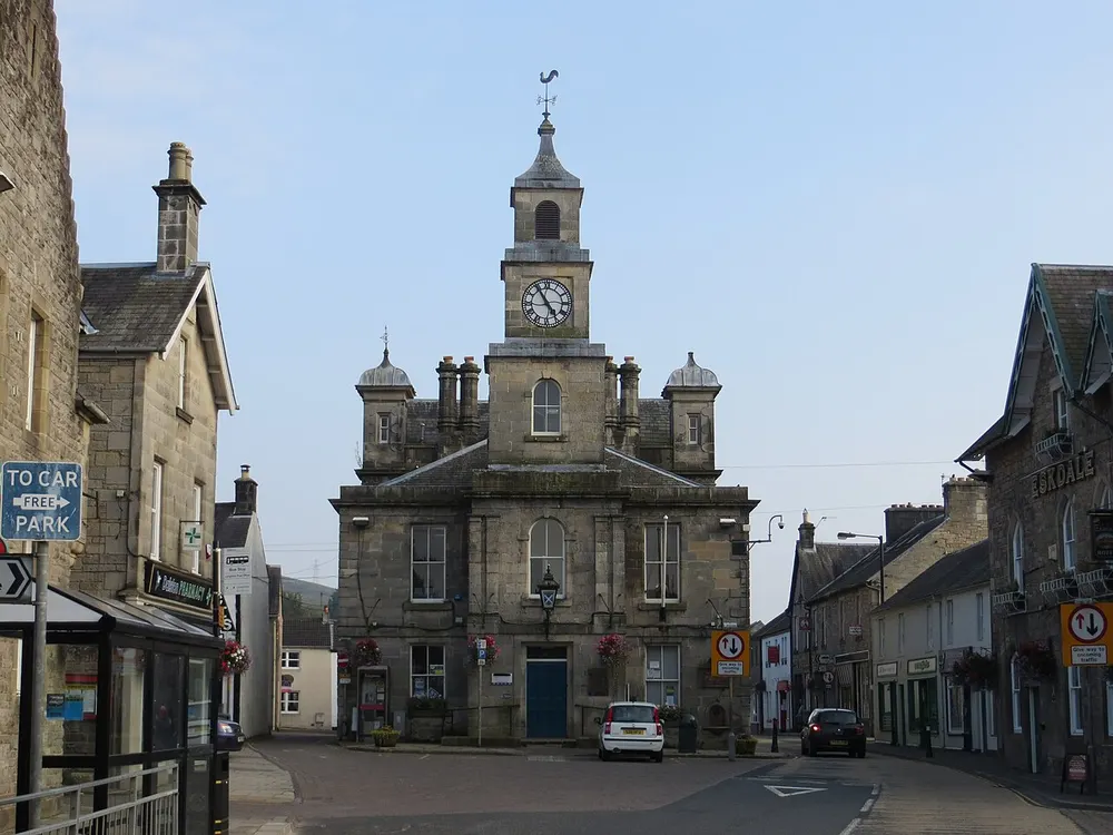 Langholm Town Hall, the local landmark of DG13