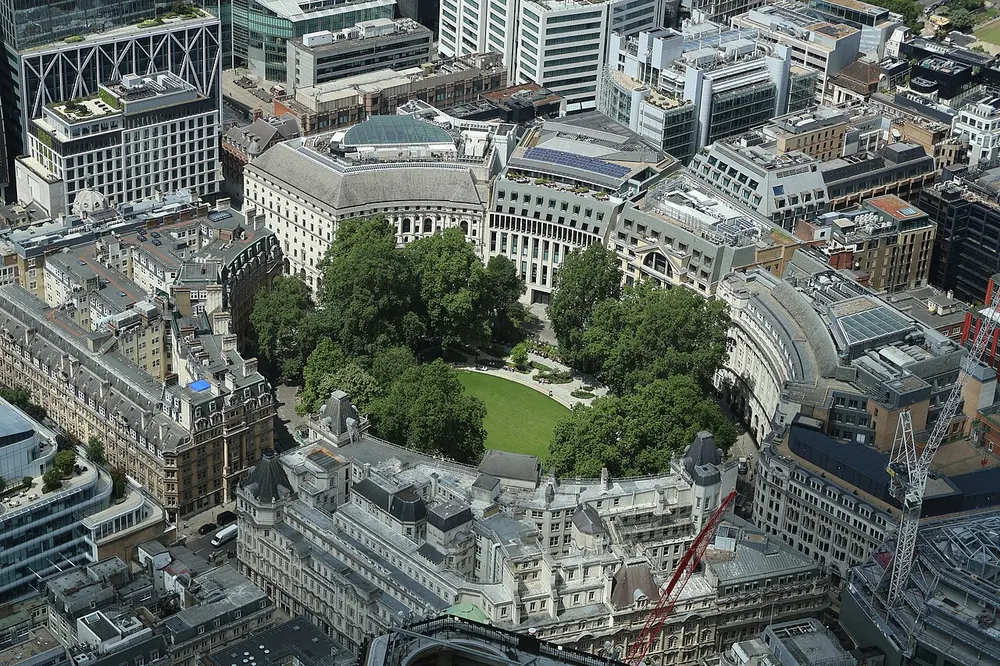 Finsbury Circus, the local landmark of EC2M