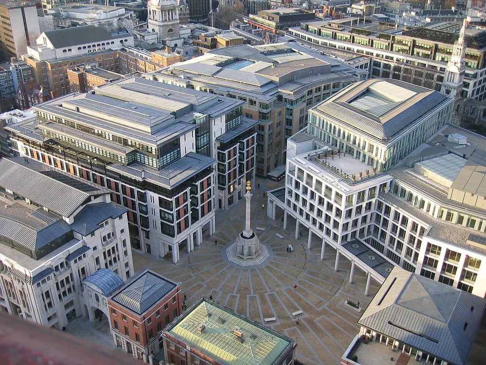 Paternoster Square, the local landmark of EC4M