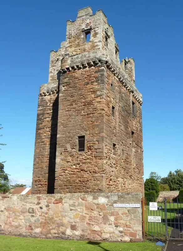 Preston Tower, East Lothian, the local landmark of EH32
