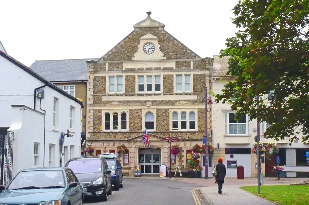 Seaton Town Hall, the local landmark of EX12