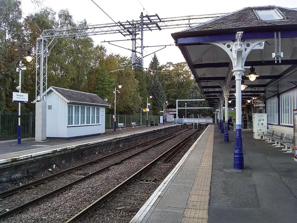 Milngavie railway station, the local landmark of G62