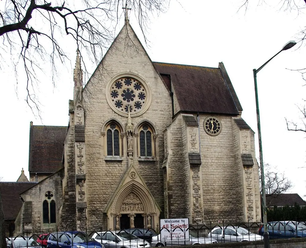 All Saints' Church, Cheltenham, the local landmark of GL52