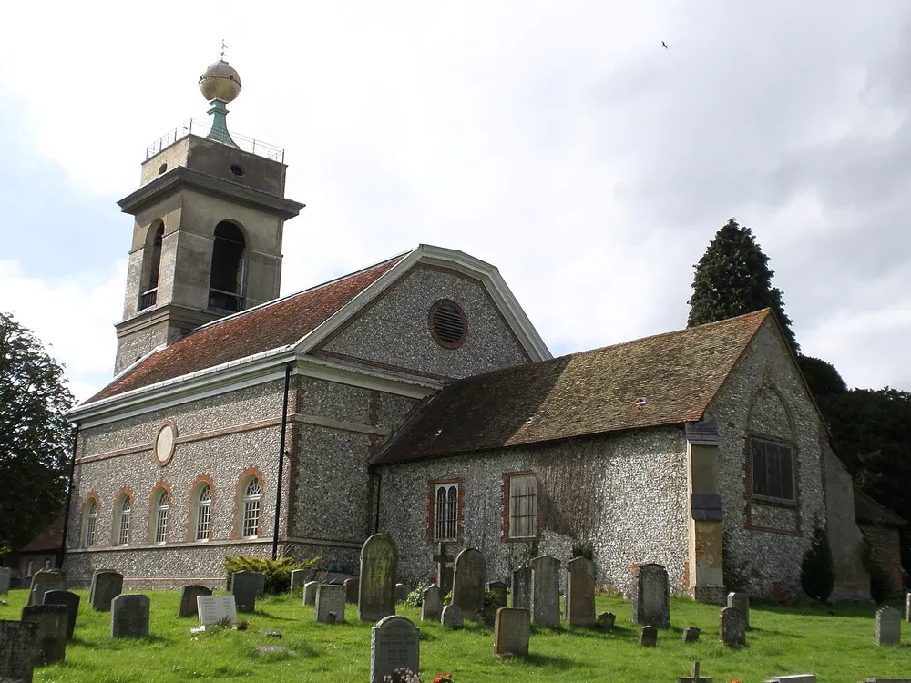 St Lawrence's Church, West Wycombe, the local landmark of HP14
