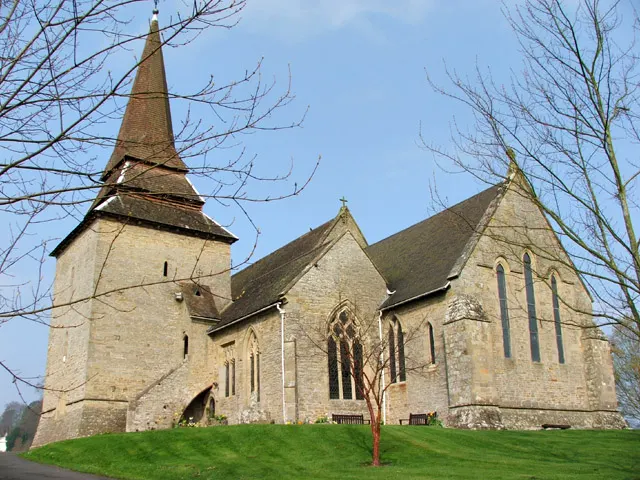 Church of St Mary, Kington, the local landmark of HR5