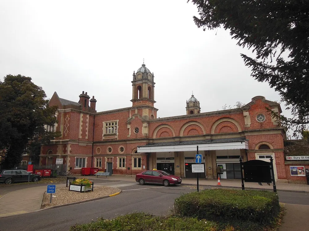 Bury St Edmunds railway station, the local landmark of IP32