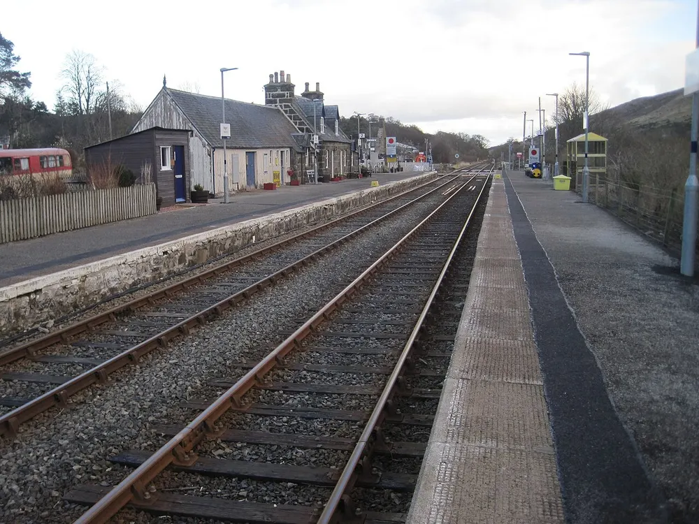 Rogart railway station, the local landmark of IV28