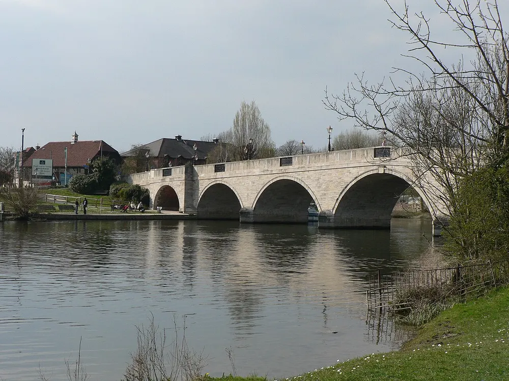 Chertsey Bridge, the local landmark of KT16