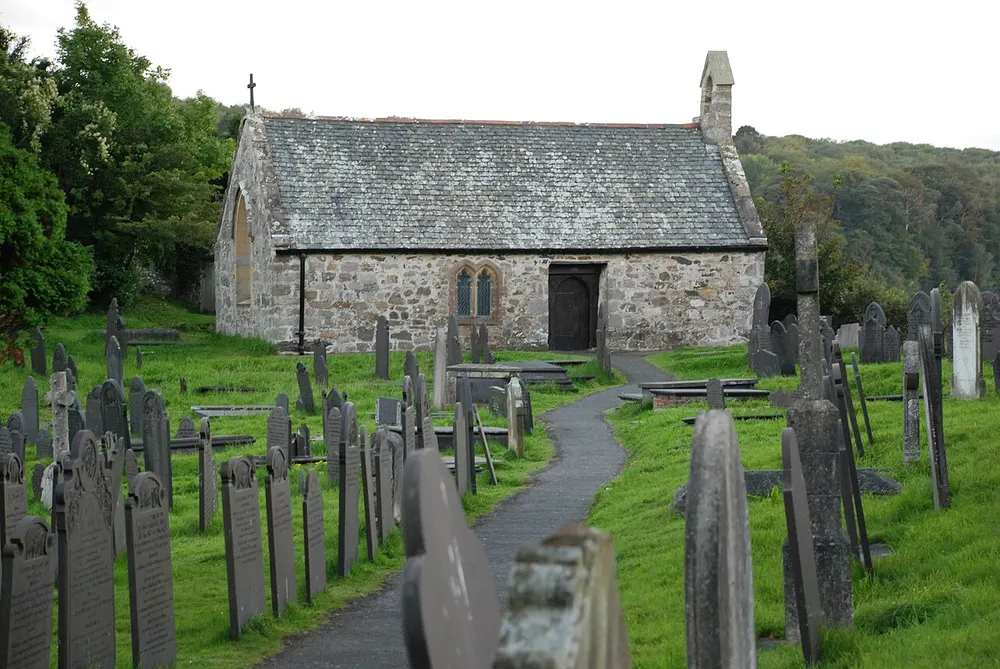 St Tysilio's Church, Menai Bridge, the local landmark of LL59