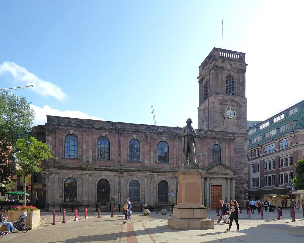 St Ann's Church, Manchester, the local landmark of M2