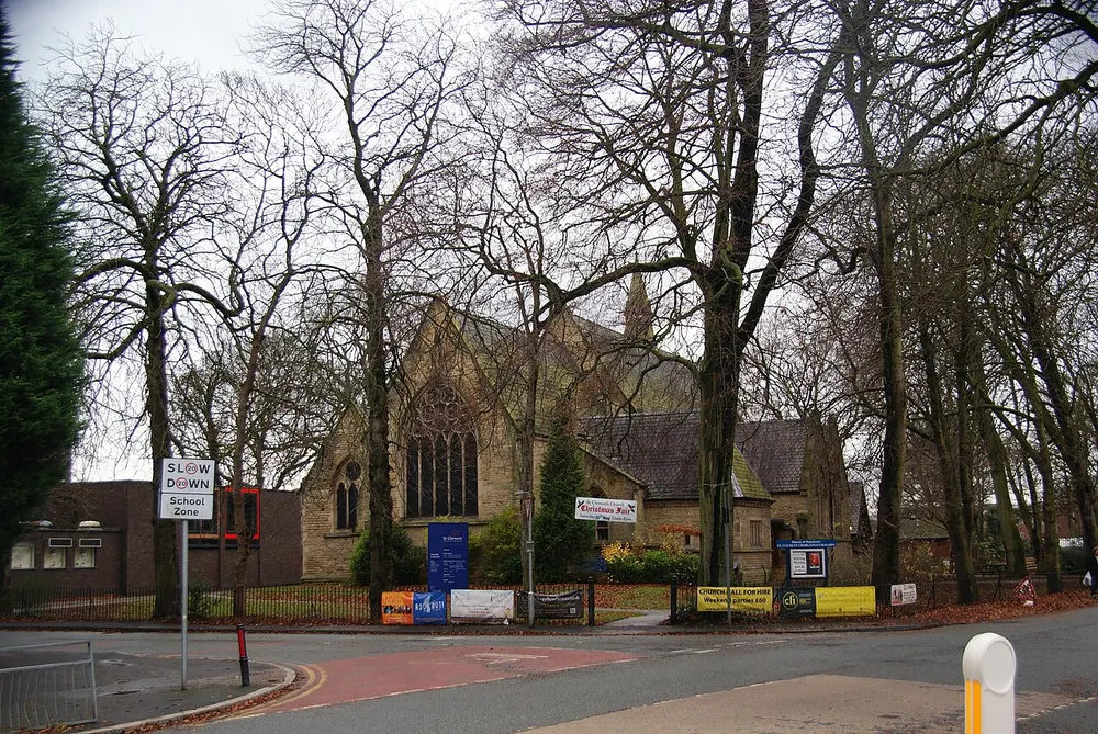 St Clement's Church, Chorlton-cum-Hardy, the local landmark of M21