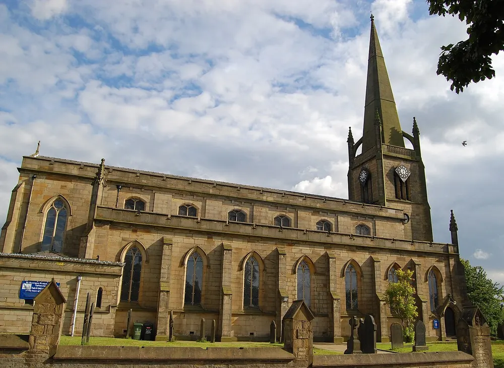 St George's Church, Tyldesley, the local landmark of M29