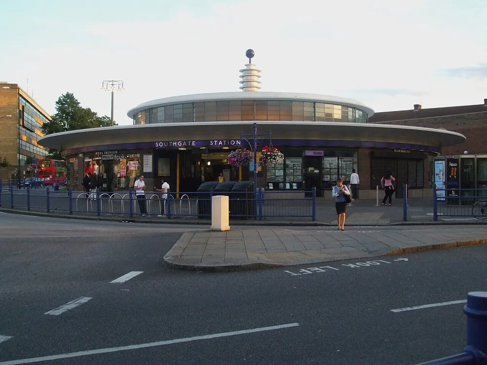 Southgate tube station, the local landmark of N14