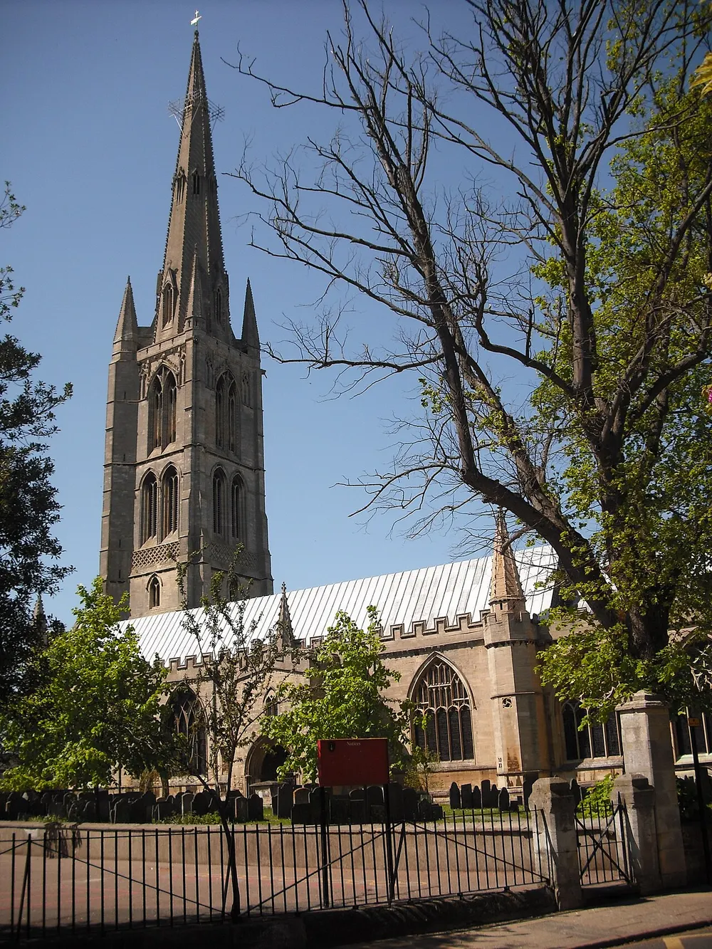 St Wulfram's Church, Grantham, the local landmark of NG31