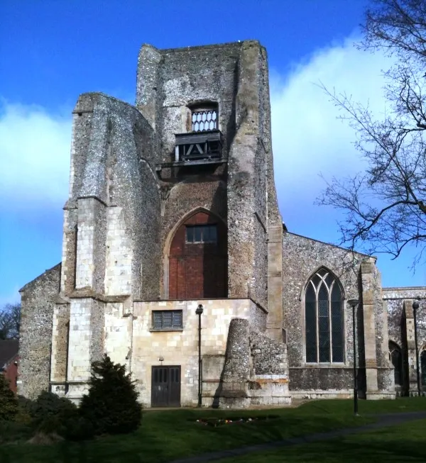 St Nicholas Church, North Walsham, the local landmark of NR28