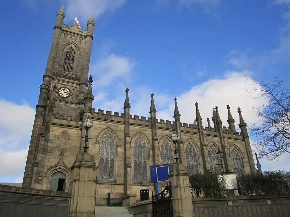 Oldham Parish Church, the local landmark of OL1