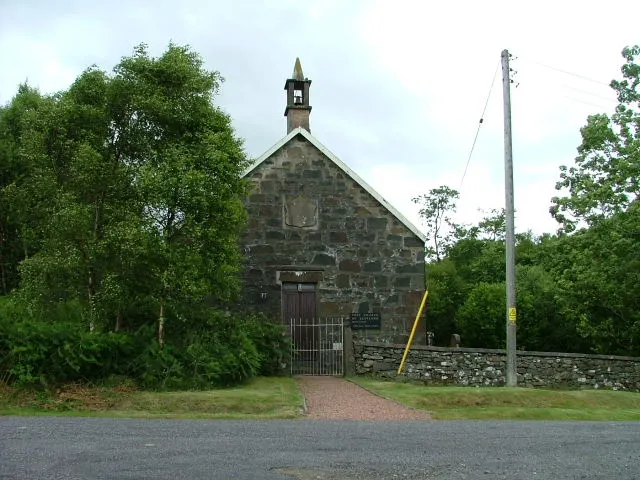 Lochdon Free Church, the local landmark of PA64